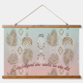 AriaGrace Blush Palm Ethnic Botanical Pattern Vol6 Wandteppich Mit Holzrahmen (Vorne)