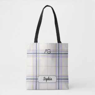 AriaGrace Elfenbein & Lavendel Luxus-Karomuster Na Tasche