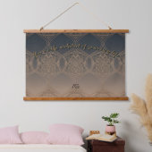 AriaGrace Slate Copper Moroccan Arc Pattern Vol 51 Wandteppich Mit Holzrahmen (Schlafzimmer)