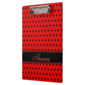 Ariana - Individuelle Name-Vorlage, rot und schwar Klemmbrett (Links)