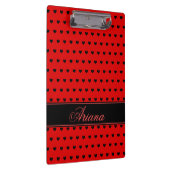 Ariana - Individuelle Name-Vorlage, rot und schwar Klemmbrett (Rechts)