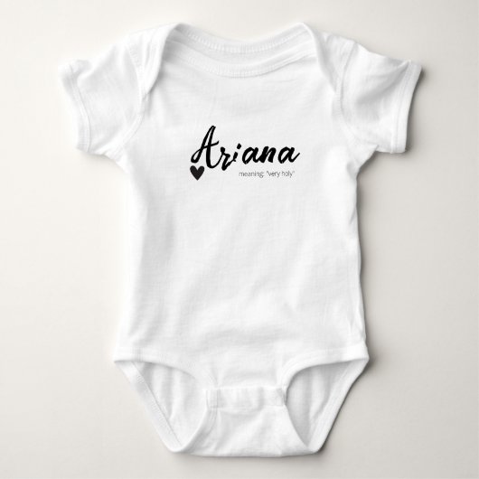 Ariana Name Reveal Bedeutung Minimal moderne Schwa Baby Strampler (Vorderseite)