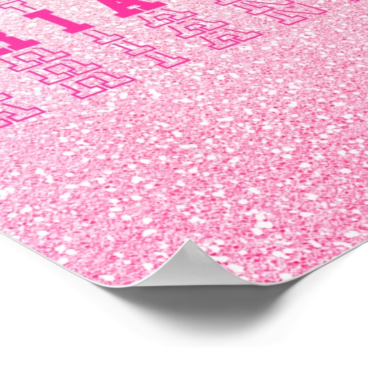 Ariana Pink Benutzerdefinierter Wiederholungsname Poster (Ecke)