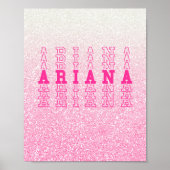 Ariana Pink Benutzerdefinierter Wiederholungsname Poster (Vorne)