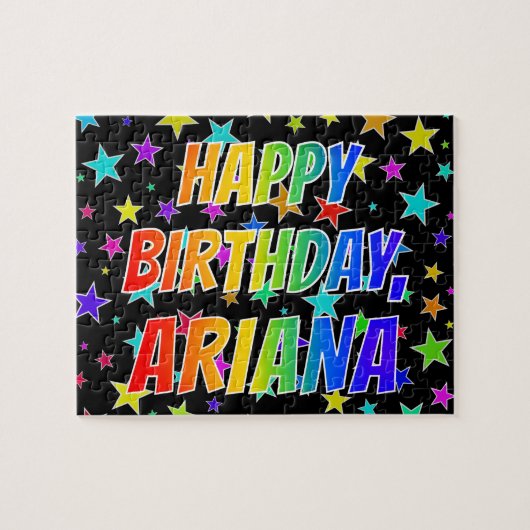 "ARIANA" Vorname, Spaß "GLÜCKLICHER GEBURTSTAG" Puzzle (Horizontal)