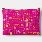 Arianna Girls benennen Text-Blume rosa Gelbe Hülle Zubehörtasche (Rückseite)