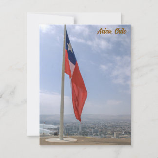 Arica, Chile, Morro de Arica, Flag / City View Postkarte
