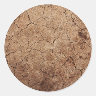 Arid Dry Cracked Earth Runder Aufkleber