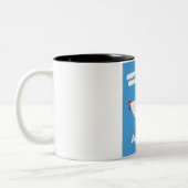 Ariège France Reiseplakat. Zweifarbige Tasse (Links)