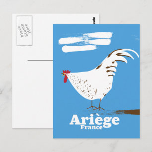 Ariège Frankreich Reiseplakat. Postkarte