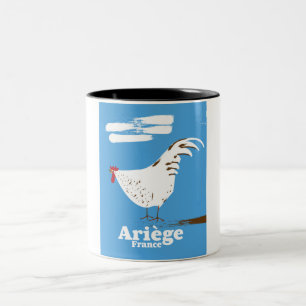 Ariège Frankreich Reiseplakat. Zweifarbige Tasse