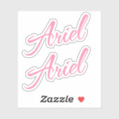 Ariel Decorative Name in Pink x2 Aufkleber (Blatt)