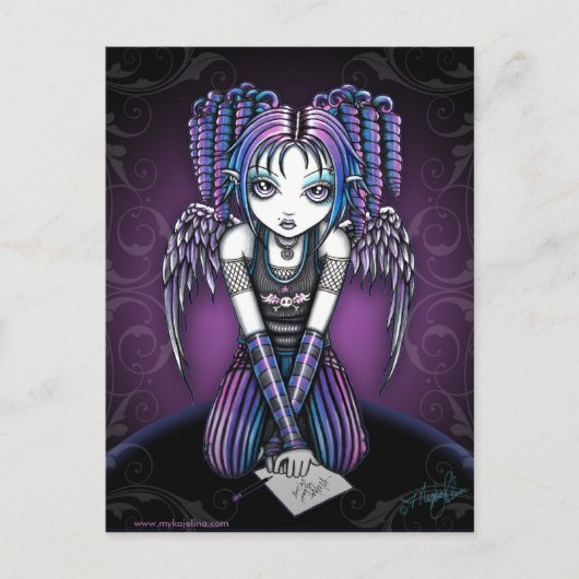 Ariel Gothic Knealing Fairy Postcard Postkarte (Vorderseite)