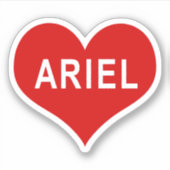 ARIEL NAME Red Liebe Heart Vinyl Sticker (Vorderseite)