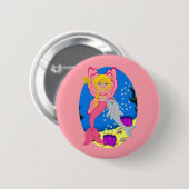 Ariel the Pink Merfaery and Dolphin Button (Vorne & Hinten)