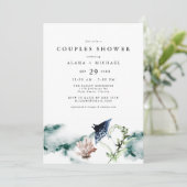 ARIEL Tropical Ocean Marine Beach Paare Dusche Einladung (Stehend Vorderseite)