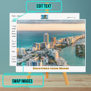 Ariel View South Beach Miami Florida Postkarte