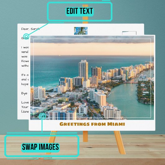 Ariel View South Beach Miami Florida Postkarte