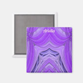 ARIELLA ~ 3D-Fraktal Design lila blau Magnet (Vorderseite/Rückseite)