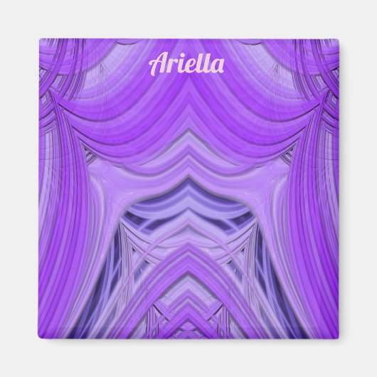 ARIELLA ~ 3D-Fraktal Design lila blau Magnet (Vorne)