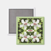 ARIELLA ~ EASTER ~ Blume im weißen Hibiskus ~ Magnet (Vorderseite/Rückseite)