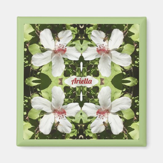 ARIELLA ~ EASTER ~ Blume im weißen Hibiskus ~ Magnet (Vorne)