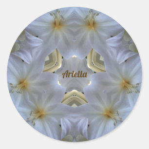 ARIELLA ~ EASTER LILY WHIRLLIGIOUS ~ RUNDER AUFKLEBER