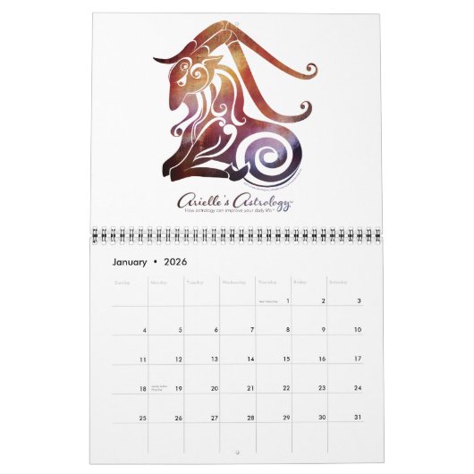 Arielle's Astrologie Custom Printed Calendar Kalender (Jan 2026)