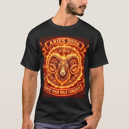 Aries 2026 Fire Ram Zodiac | Bold Horoscope Astrol T-Shirt (Vorderseite)