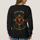 Aries 2026 Zodiac Mandala | Bold Fire Sign Astrolo Sweatshirt (Rückseite)
