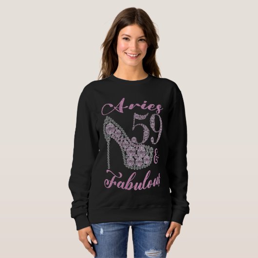 Aries 59 & Fabulously Sparkly High Heels 59th Happ Sweatshirt (Vorne ganz)