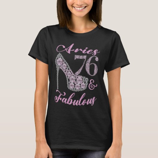Aries 76 & fabelhaft Funkelnd High Heels 76. Happ T-Shirt (Vorderseite)