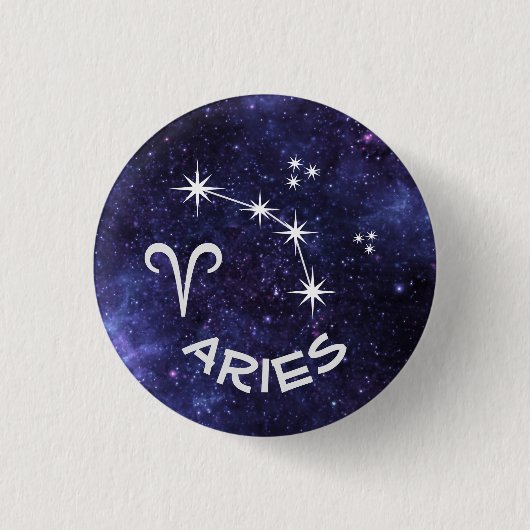 Aries Abzeichen, Zodiac Horoskop-Abzeichen Button (Vorderseite)