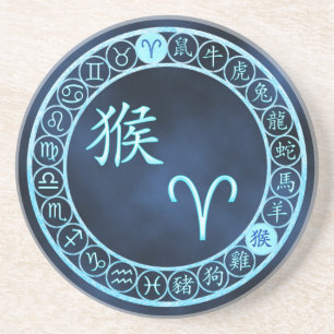 Äries/Affe Getränkeuntersetzer