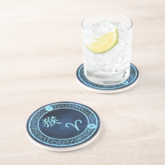 Äries/Affe Getränkeuntersetzer (Seite)