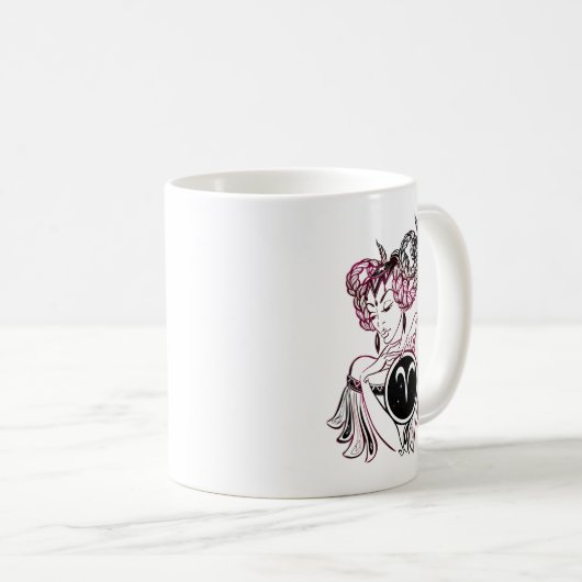 Aries Art Deco Lady Kaffeetasse (VorderseiteRechts)