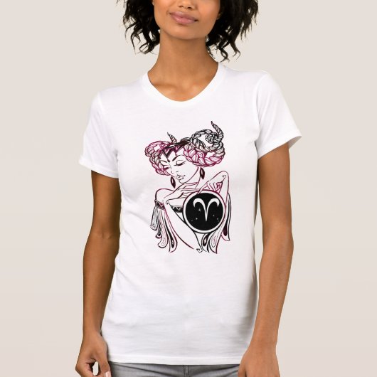 Aries Art Deco Lady T-Shirt (Vorderseite)