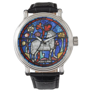 Aries Astrologie Gothic Hartglas Windows W 1 Armbanduhr