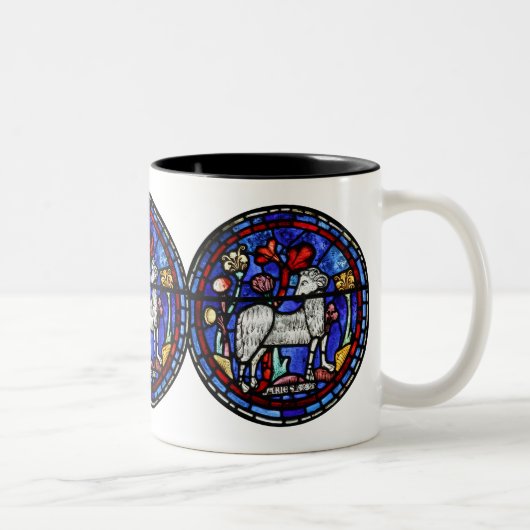 Aries Astrologie Gothic-Starke Glas Windows-Tasse Zweifarbige Tasse (Rechts)