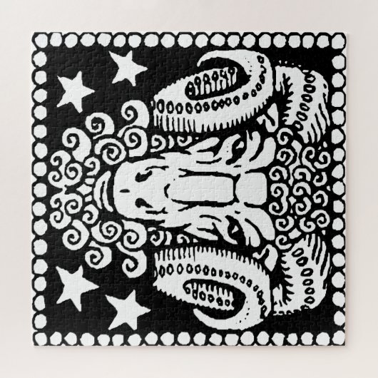 Aries Astrologie Horoskop Zodiac-Zeichen Puzzle (Horizontal)
