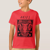 Aries Astrologie Signature Horoskop Zodiac Logo T-Shirt (Vorderseite)