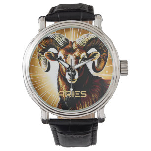 Aries Astrologie-Zeichen Armbanduhr