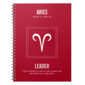 Aries Astrologie-Zeichen Notizblock (Vorderseite)