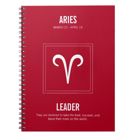 Aries Astrologie-Zeichen Notizblock (Vorderseite)