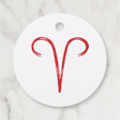 ARIES Astrologie Zodiac März April Kinderdusche Geschenkanhänger (Rückseite)