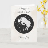 Aries Astrologie Zodiac Star Sign Horoscope Chic Karte (Gelbe Blume)