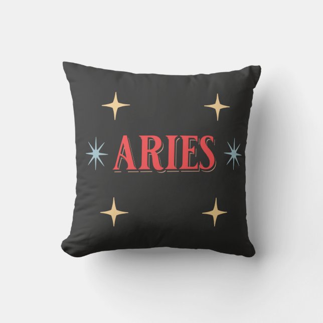 Aries Astrologisches Zeichen Kissen (Vorderseite)