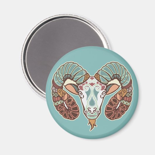 Aries Astrologisches Zeichen Magnet (Vorderseite/Rückseite)