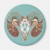 Aries Astrologisches Zeichen Magnet (Vorne)