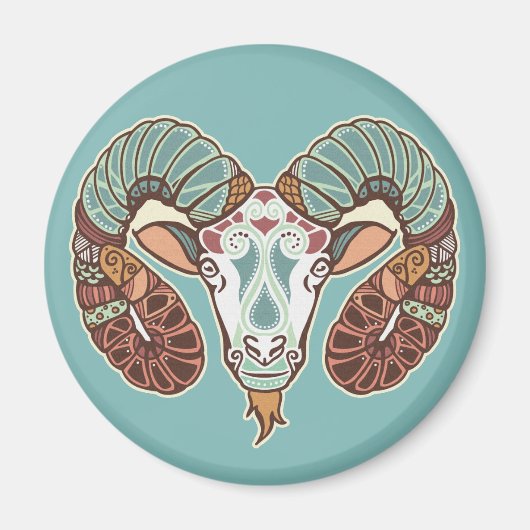 Aries Astrologisches Zeichen Magnet (Vorne)